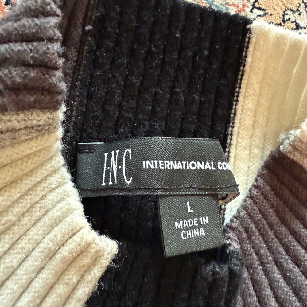 INC International Concepts Ribbed Colorblock Sweater - Picture 3 of 3